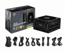 Fuente De Poder Msi Mag A850gls Pcie5, 850w, 80 Plus Gold, 24-pin Atx, Full Modular, Negro